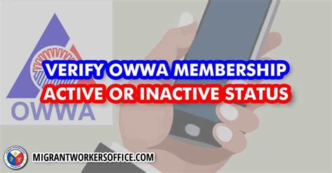 How to Verify OWWA Membership Status Online .